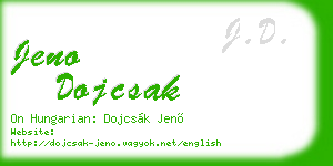 jeno dojcsak business card
